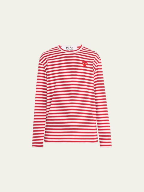 Men's Striped T-Shirt with Small Heart