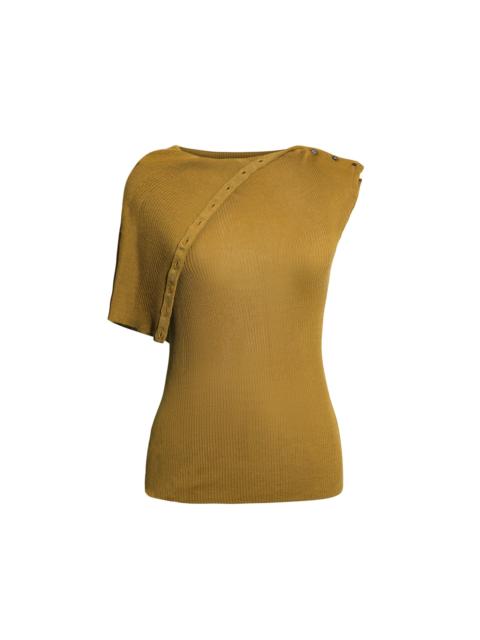 Garence Asymmetric Knit Top gold
