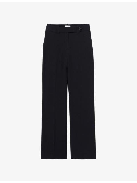 Tailored Straight-Leg Mid-Rise Woven Trousers