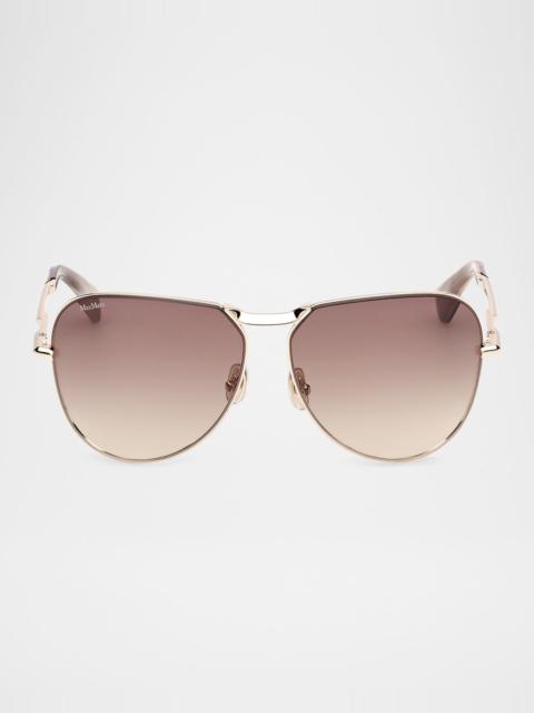 Miller-2 Metal Aviator Sunglasses