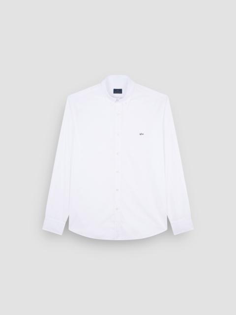 COTTON POPLIN SHIRT WITH SHARK EMBROIDERY