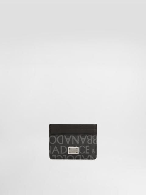 Coated jacquard card holder