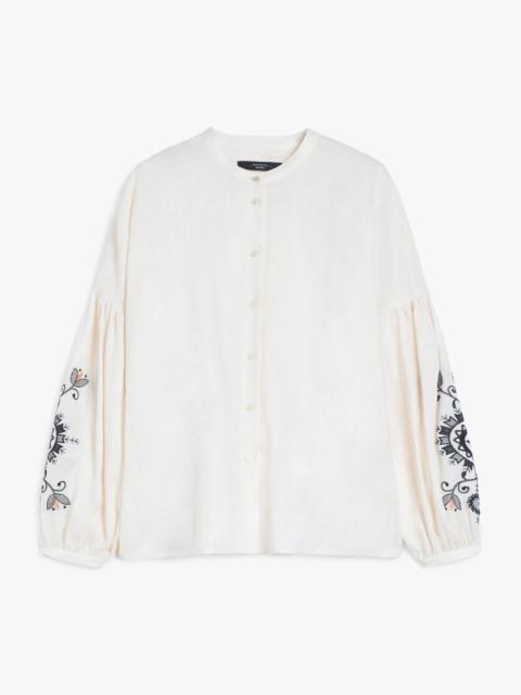 ILEX Linen mandarin collar shirt