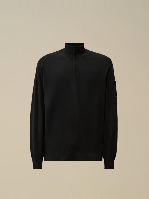 Cotton Crepe Half Zip Sweater