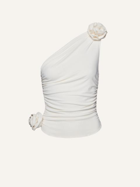 One shoulder tshirt in cream