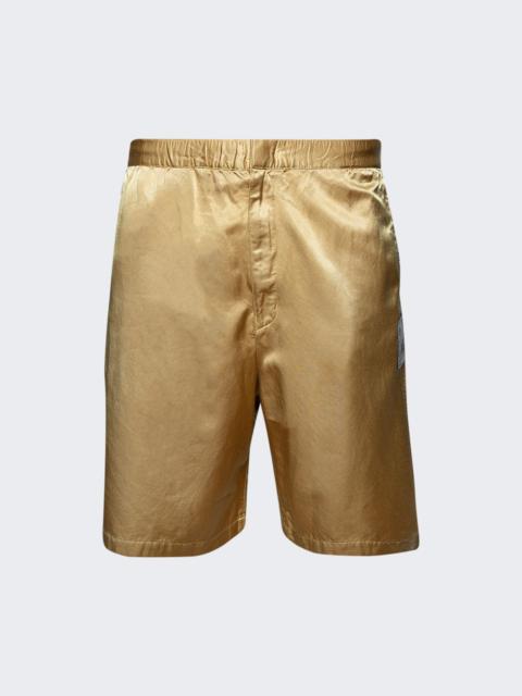 Aged Satin Shorts Yellow