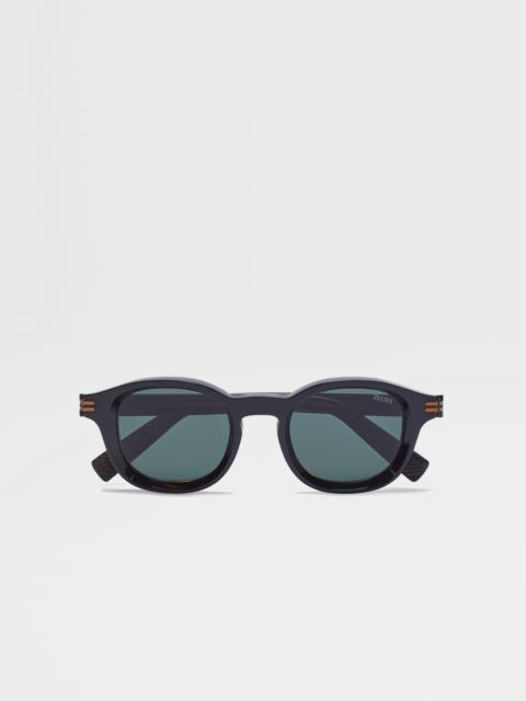 BLACK AND HAVANA AURORA I ACETATE SUNGLASSES