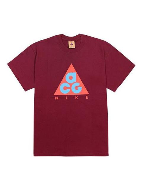 Nike ACG Series Classic Logo Printing Casual Short Sleeve Red Dark red CV1533-638
