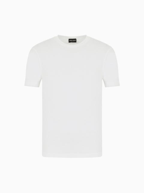CREW-NECK SHORT-SLEEVED T-SHIRT IN STRETCH VISCOSE JERSEY