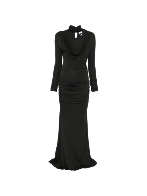 turtleneck draped dress