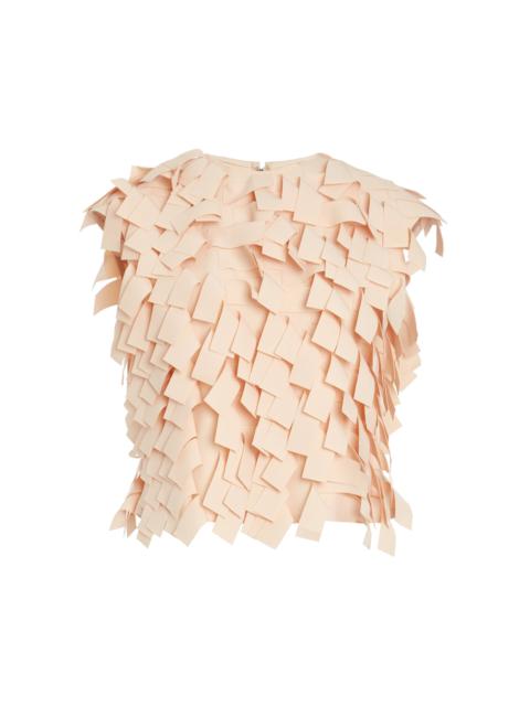 Open Back Top With Rectangle Detail (Metal Lip Fastening) nude