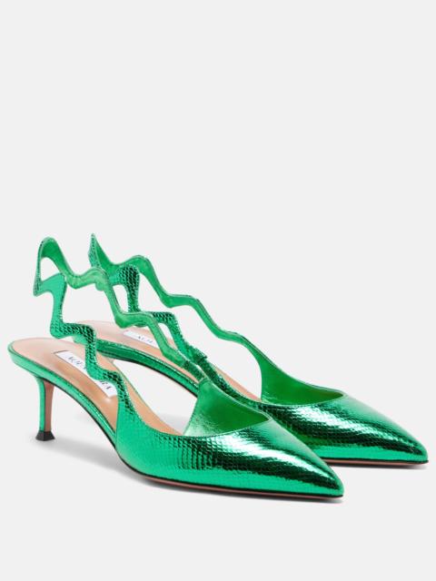 Artiste 50 metallic leather slingback pumps