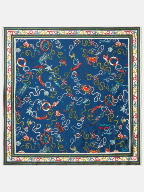 Printed silk twill scarf