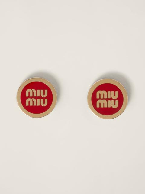 Enameled metal earrings