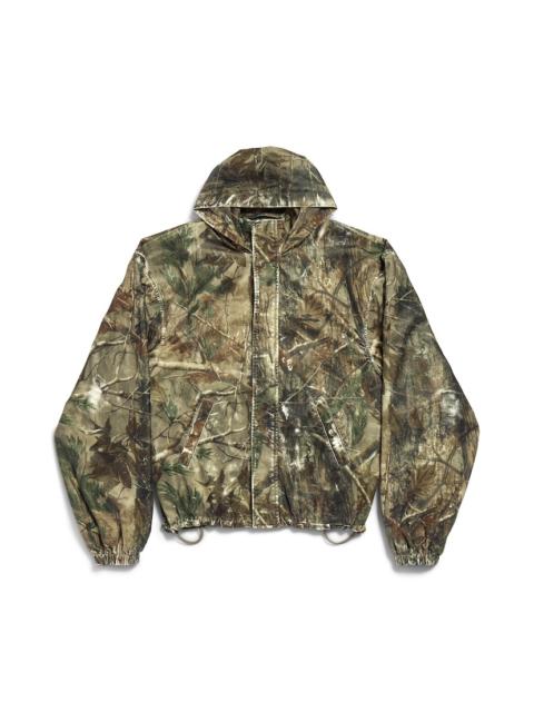 Men's Hooded Workwear Jacket in Brown