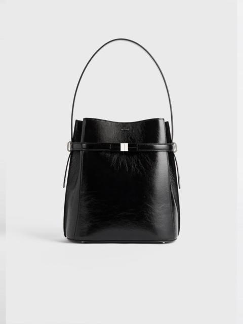 Belted Naplack bucket bag black