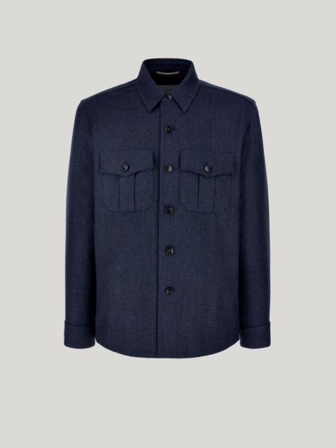 BLUE PURE WOOL SHIRT JACKET - IMPECCABILE