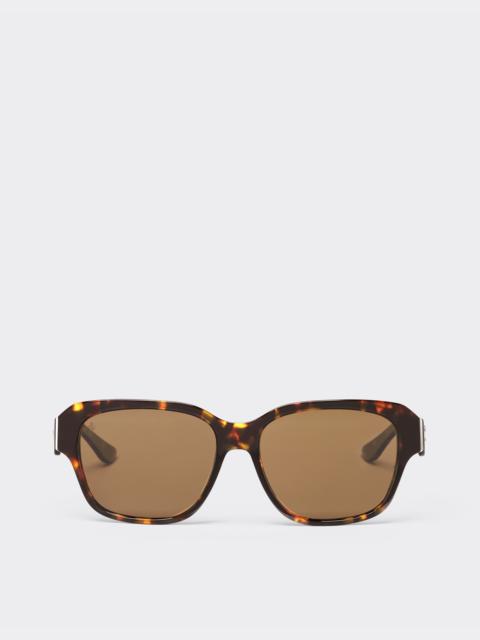 Ferrari sunglasses in tortoiseshell yellow acetate with polarised brown lenses