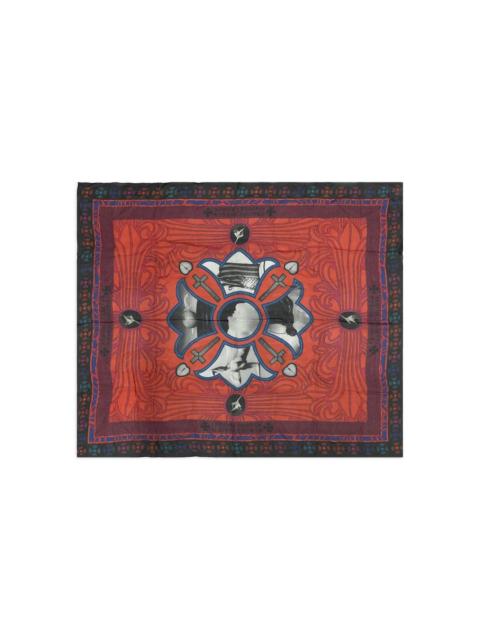 cross-motif silk scarf