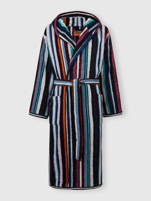 Chandler cotton terry bathrobe with lurex