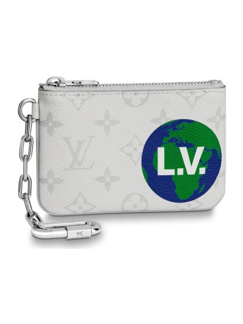 Louis Vuitton Zipped Pouch Monogram Logo Story PM White