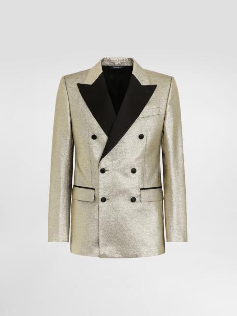 Double-breasted lamé jacquard tuxedo jacket