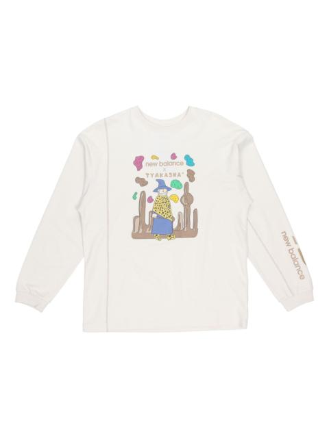 (WMNS) New Balance x Tyakasha Graphic Print Sweatshirt 'White' AMT04390-BE