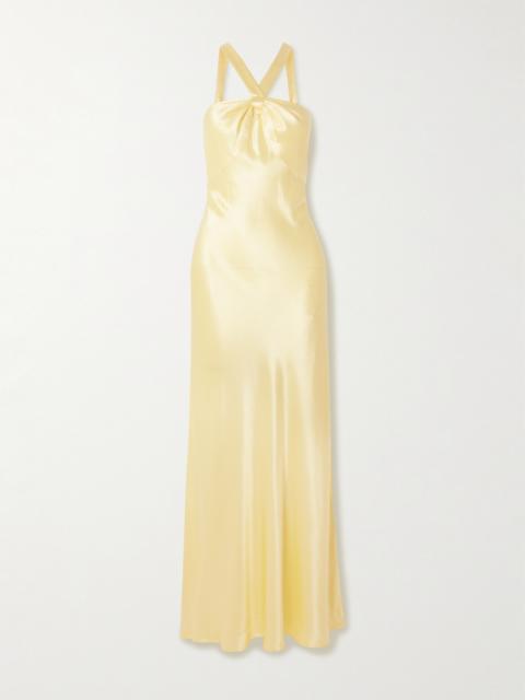 Losanna Satin Halterneck Maxi Dress