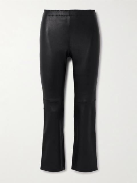 JP Twenty cropped leather flared leggings Black
