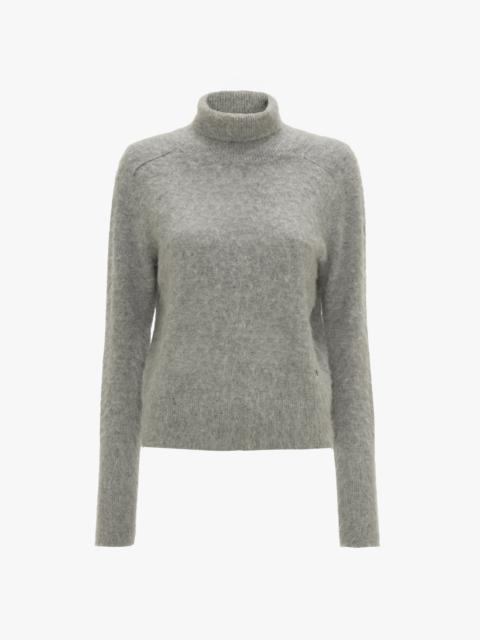 Polo Neck Jumper In Grey