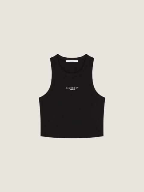 CROPPED TANK TOP IN COTTON WITH GIVENCHY PARIS PRINT