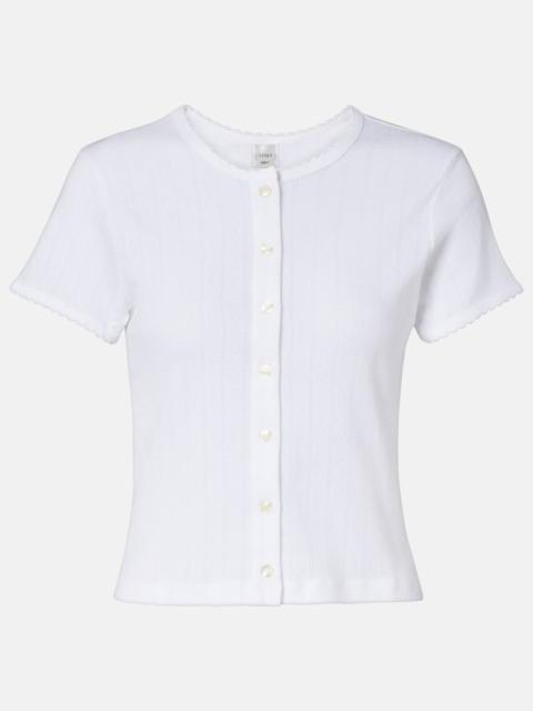 Pointelle cotton cardigan