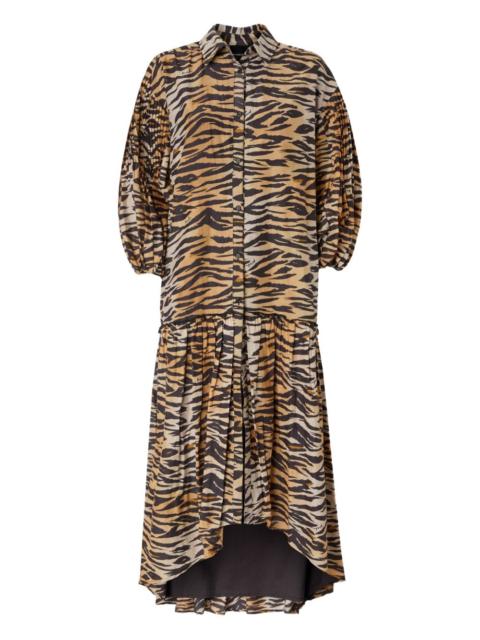 tiger-print midi dress