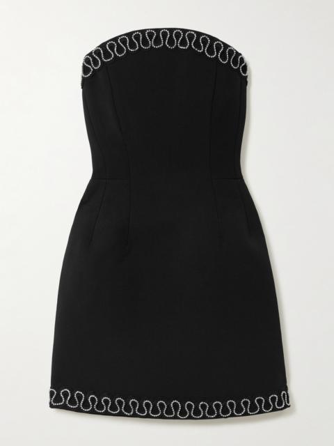 Nyx Strapless Crystal-embellished Crepe Mini Dress