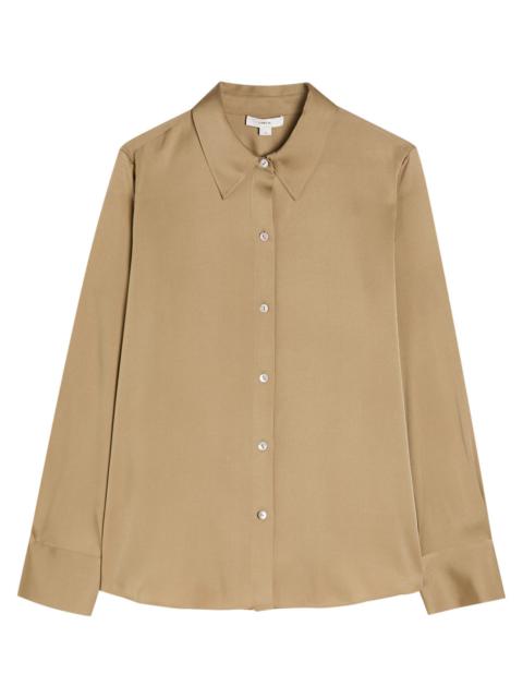 Vince Stretch Silk-blend Shirt