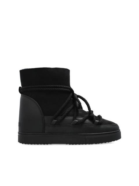 rope-laces leather snow boots