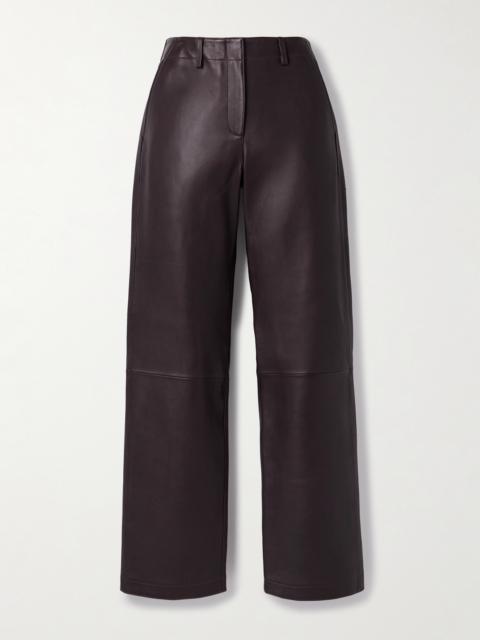 Leather Straight-leg Pants