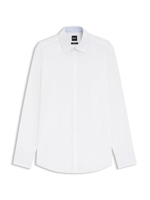 EASY-IRON SLIM-FIT SHIRT IN STRETCH-COTTON POPLIN