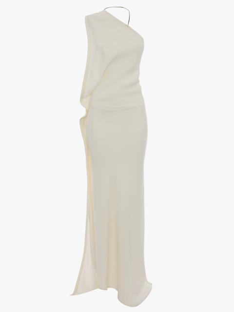 One-Shoulder Chain Detail Dress In Ivory