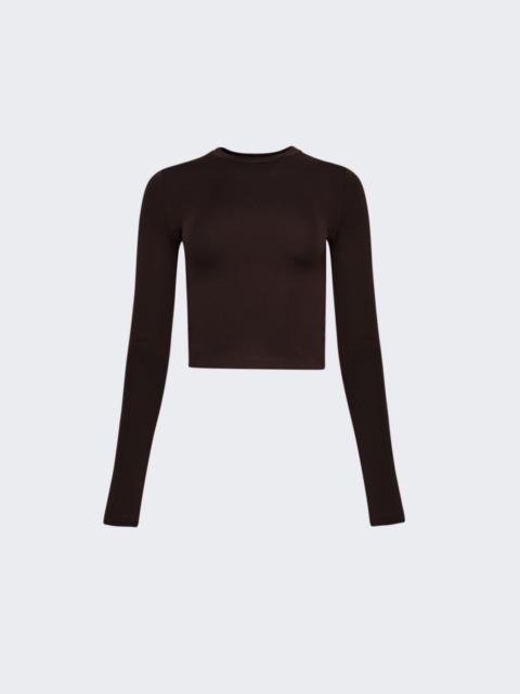 Opaque Long Sleeve Tee Dark Brown