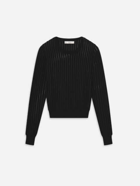 The Sheer Stripe Sweater in Black