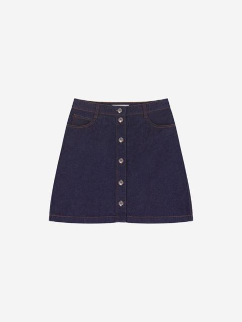 BUTTONED DENIM MINI SKIRT