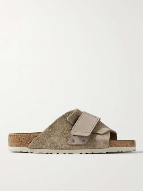 Kyoto Nubuck-Trimmed Suede Sandals