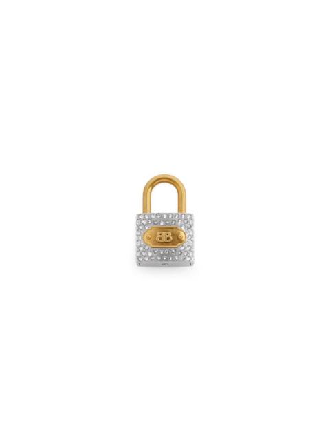 Women's Charm/keychain Bb Padlock With Rhinestones in Silver/gold