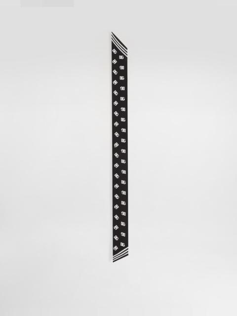 Twill headscarf with all-over DG logo print