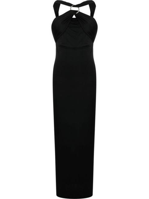 draped halterneck dress