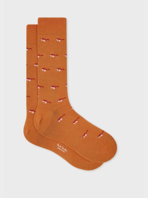 Orange 'Sunglasses' Socks