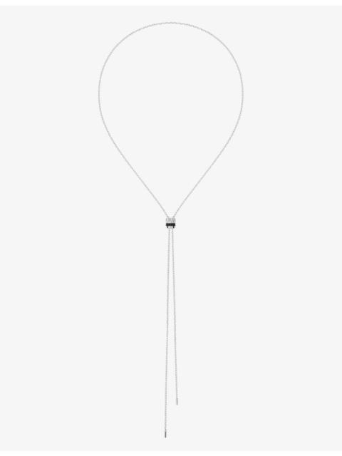 Quatre Black Edition 18ct white-gold and 0.18ct diamond small tie necklace