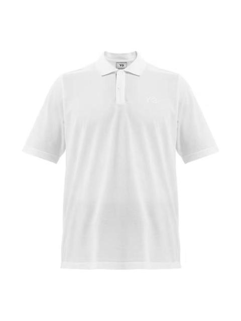Men's Y-3 Solid Color Logo Polo Shirt White FN3356