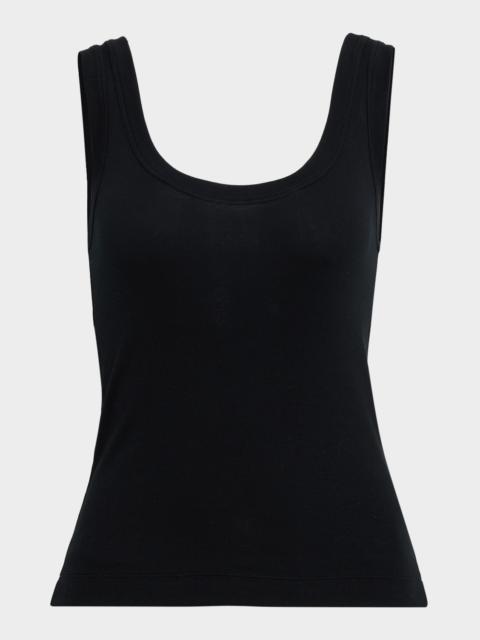 Monili-Trim Cotton Rib Jersey Tank Top